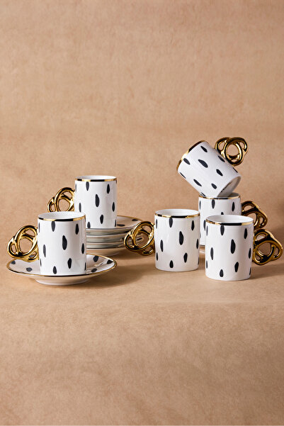 Perotti Cihangir 6-Person Porcelain Speckled Coffee Cup Set