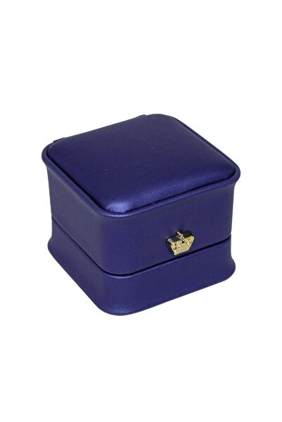 Metro Kuyumculuk Malzemeleri Deri Yüzük Kutusu Mavi