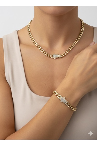 Chiaro Accessory Çelik Monaco gurmet kolye&bileklik set