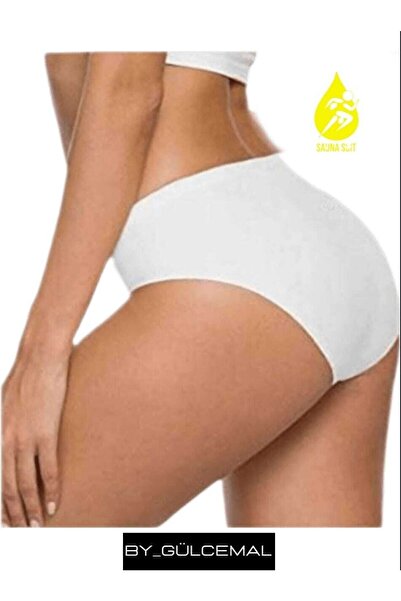 SAUNA SUIT Chiloți tăiați cu laser, fără marcaj, cu talie înaltă, negru/alb