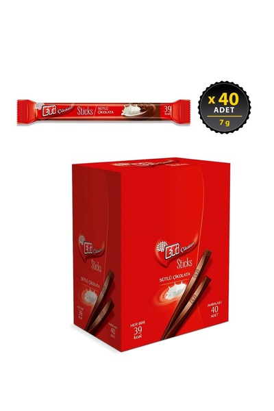 Eti Çikolata Sticks Sütlü Çikolata 7 gr X 40 Adet