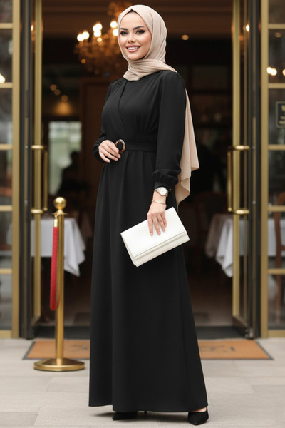 Neva Style Rochie hidžáb neagră 636S