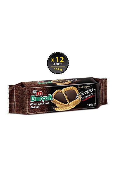 Eti Burçak Bitter Çikolatalı Yulaflı Bisküvi 114 g x 12 Adet