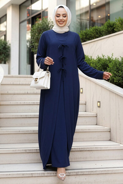 N.S NEVA STYLE طقم ملابس إسلامية مكون من قطعتين باللون الأزرق الداكن مع فستان...