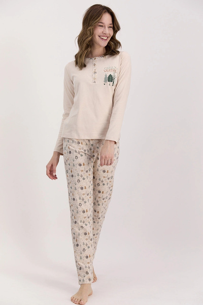 Arnetta Σετ γυναικείες πιτζάμες Chilly Weather Sand Beige