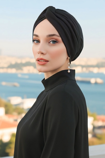 Aisha's Design Şapcă Mihrace Four Seasons, neagră, B-4O