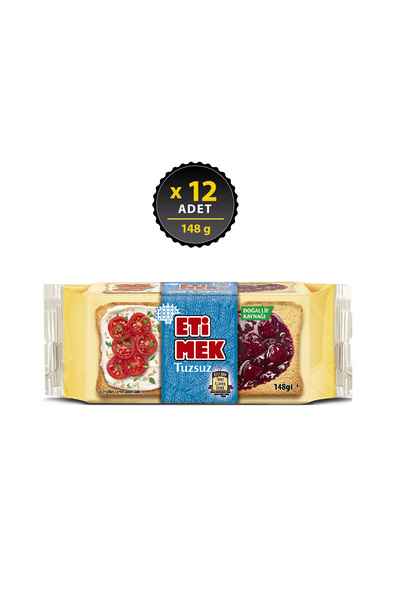 Eti Etimek Tuzsuz Kızarmış Ekmek 148 g x 12 Adet