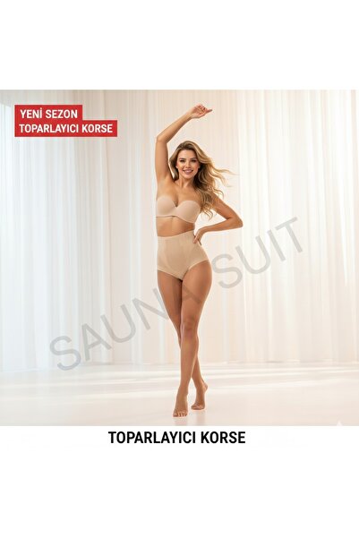 SAUNA SUIT Women's Body Shaper Balen Supported Corset Panties | High Waist, Stitch-Free and Comfortable Construction