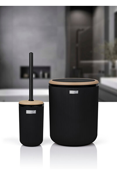 Okyanus Home Set de găleți și perie pentru WC Linea Due, rotund, din 2 piese