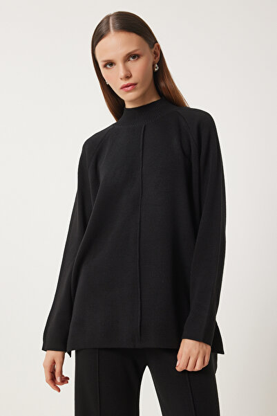 Lovelyİstanbul Μαύρο Πλεκτό Σετ Πουλόβερ και Παντελόνι - Lmu0001