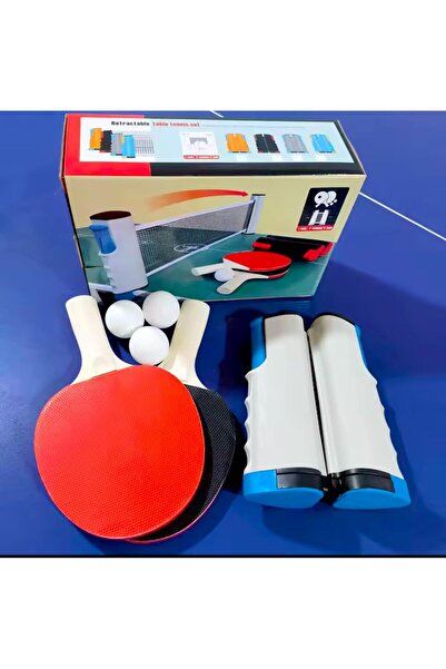 Leyaton Portatif Açılır Kapanır Ayarlı Masa Tenisi File 2 Raket 3 Top Set