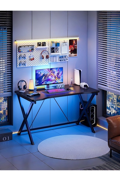 Venpara Gaming Desk, Extra Wide Computer Desk & Office Table, Ergonomic X-Leg Design with Cable Management