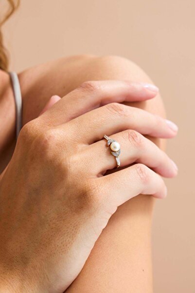 Birinci 14 Ayar Altın 6 mm Yaprak Modelli Doğal İnci Küpe Kolye Bileklik Yüzük Dörtlü Set BVRTZ120163Z120164