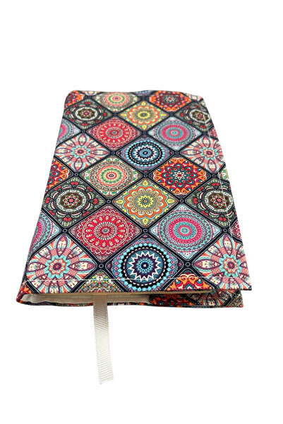 EL YAPIMI Kitap Kılıfı Koyu Otantik Desenli