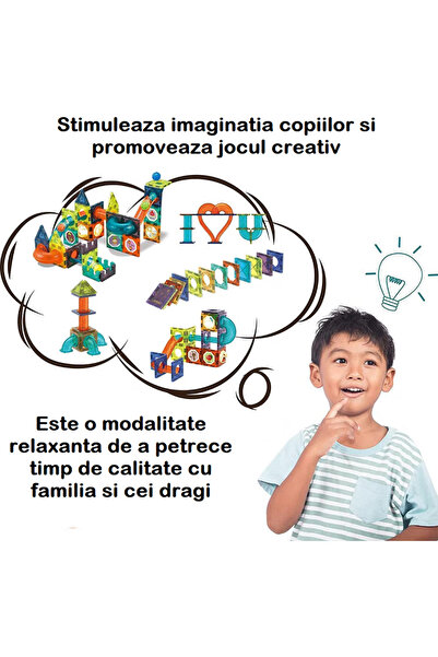 indiggo Set Constructie Magic Light Magnets 252 Piese Magneti Puternici,Traseu Bile ,STEM, Educativ