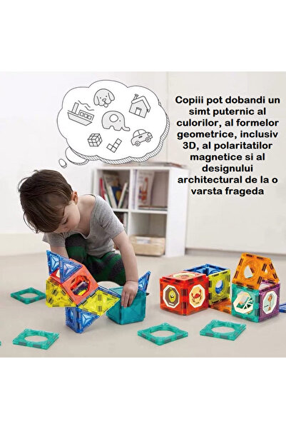 indiggo Set Constructie Magic Light Magnets 252 Piese Magneti Puternici,Traseu Bile ,STEM, Educativ