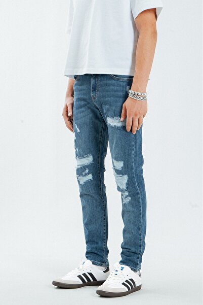 No Future Distressed Street Style Skinny Men's Jean Denim Pants Nf0321Mva