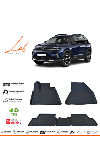 Lal Citroen C5 Aircross 3D Havuzlu Paspas (2019 ve sonrası Uyumlu)