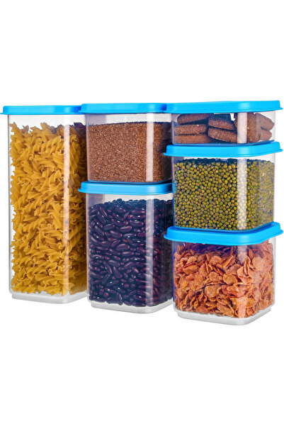 Belle Vous Set de 6 recipiente alimentare, 300 ml-1800 ml, potrivite pentru congelator/cuptor cu microunde/mașină de spălat vase, transparente