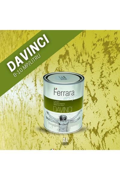 Ferrara Design Vopsea decorativa Davinci Golden Rain, Ferrara Design, pe baza de apa, 1 L, DAA1
