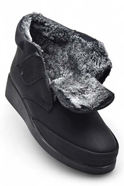 ISPARTALILAR 200ZMRT Ortopedik Taban İçi Kürklü Siyah Anne Botu Kadın Cırtlı ...