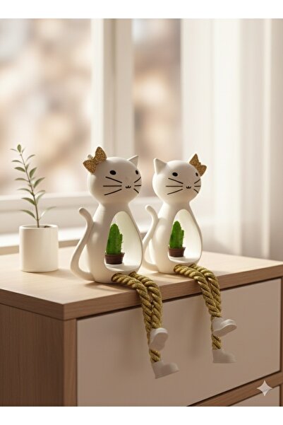 BOTE CONCEPT 2'li Kedi Dekor Biblo - Altın/altın