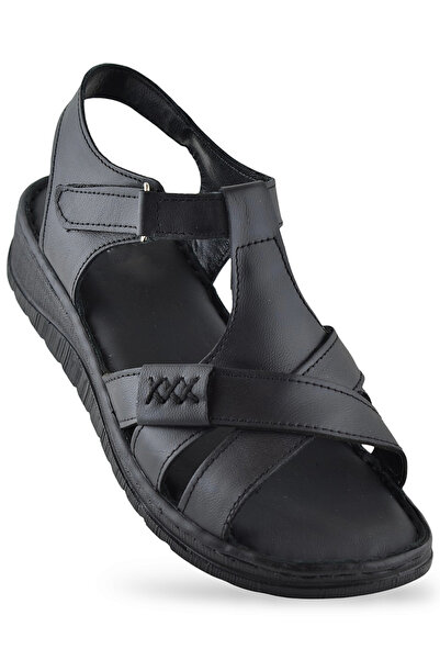 ISPARTALILAR 8149 صندل أورثوبيديك كامل من الجلد الأصلي للنساء صندل جلدي إيفازن