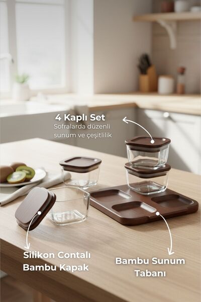 Bambum Nero Enzo 9 Piece Glass Breakfast Set