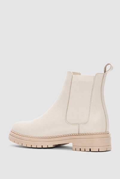 selin shoes Γυναικείες κοντές μπότες ελαστικές από γνήσιο δέρμα Whitney - EKRU