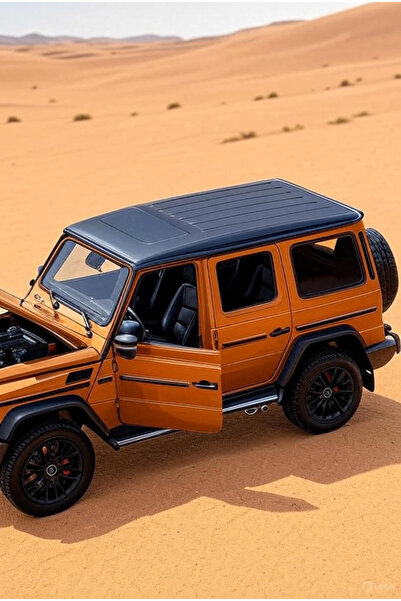 Vision XXI Mercedes G63 metal model with sound and lights, 15 cm, 1:32 scale, pull back, cognac brown