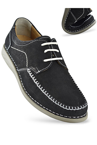 ISPARTALILAR R01 حذاء رجالي كاجوال من الجلد الأصلي بنعل أورثوبيدي كامل من جلد...