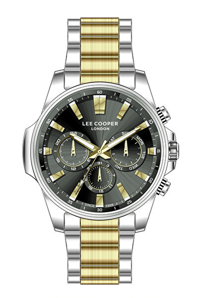 Lee Cooper ساعة يد رجالية من الفولاذ مع تقويم أصلي
