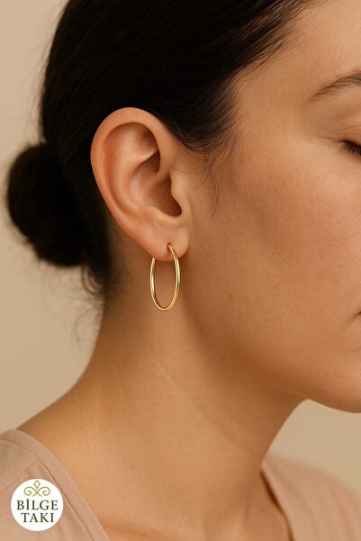 Bilge Takı أقراط فولاذية من هالكا شوبينغ، تصميم عصري وأنيق