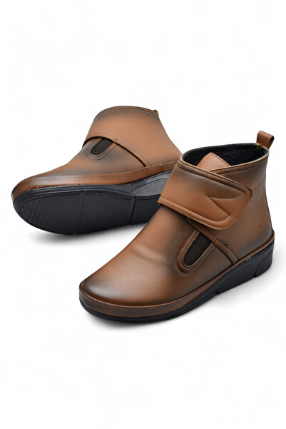 ISPARTALILAR Γυναικείες μπότες ορθοπεδικής σόλας 140 μοντέλου Velcro Black - Μπότες