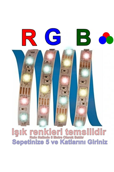 Cata RGB Dış Mekan Şerit Led 10 Çipli 1Mt 12V DC IP44