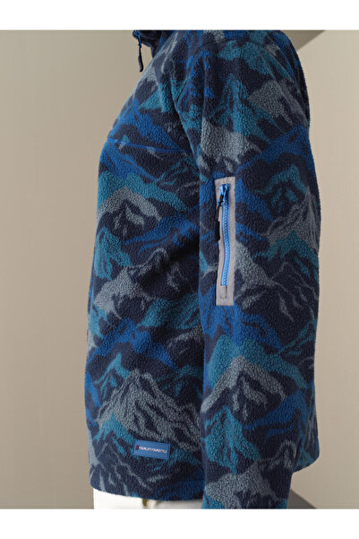 Xint Erkek Lacivert Formunu Koruyan Oversize Polar Sweatshirt