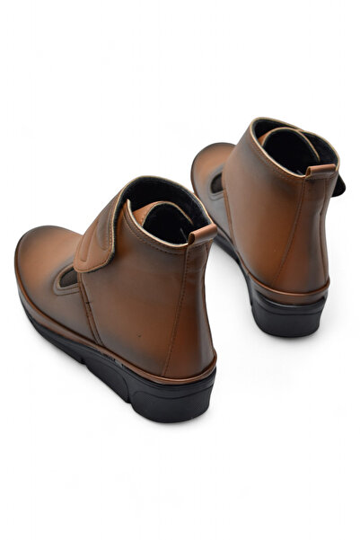 ISPARTALILAR Γυναικείες μπότες ορθοπεδικής σόλας 140 μοντέλου Velcro Black - Μπότες