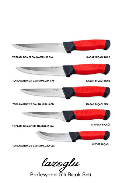 Lazoğlu 5Lİ Mutfak Bıçak Seti