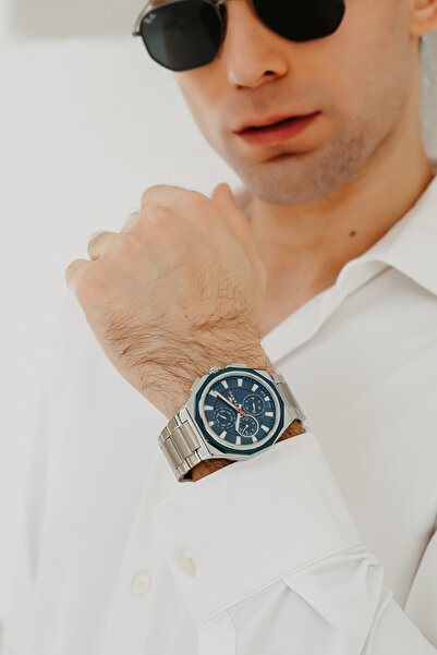 FERRO Gümüş Çelik Kordon Erkek Kol Saati FM11590AWT-L3 Fonksiyonları Aktif 3 ...