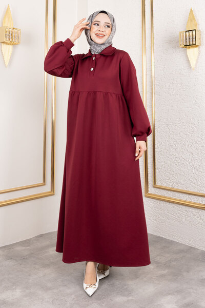 Tesettür Dünyası Φόρεμα κατάδυσης TSD250129 Βουργουνδία