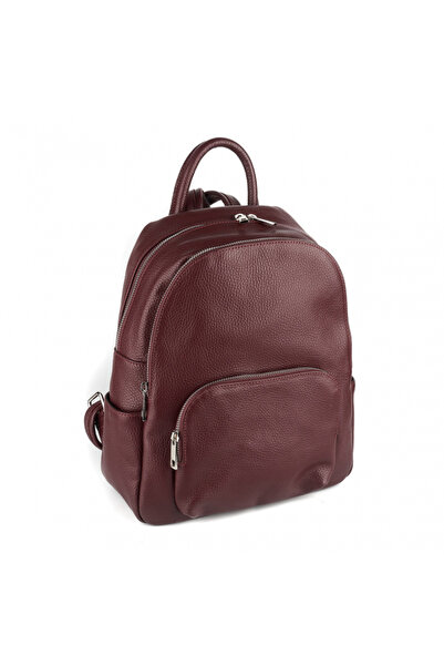 AZZURA Rucsac Kallya, din piele 100% naturală bordo