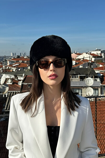 Mollycrush Siyah Peluş Kalpak Şapka | Suni Kürklü Lüks Yumuşak Tüylü Rus/slav...