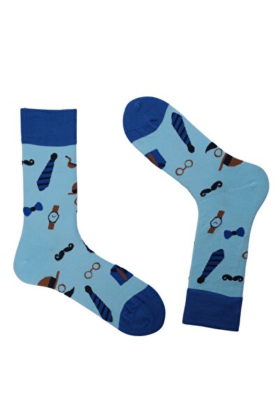 MRHERO Multicolored Gentleman Beyfendi Themed Cotton Single Unisex Socket Colorful Socks - 1006 Gentelmans