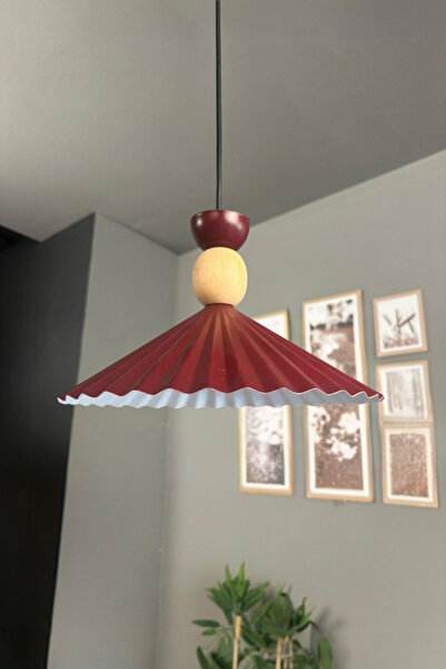 Bamyum Avilla Vişne Çürüğü Tekli Metal Avize Ahşap Kafa Başlık Rustik Cafe Mu...