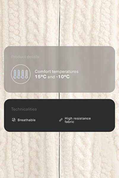 Oysho Cable-knit faux-shearling jacket