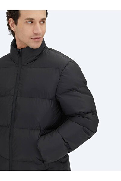 Kip Μαύρο κανονική εφαρμογή με γιακά casual υφαντό παλτό