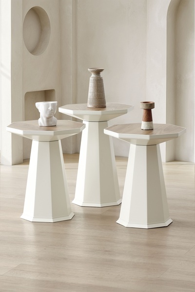 ALTINAKS MOBİLYA Elegance 3'lü Sehpa, Yan Sehpa, Zigon Sehpa - Aytaşı&Ud Dese...