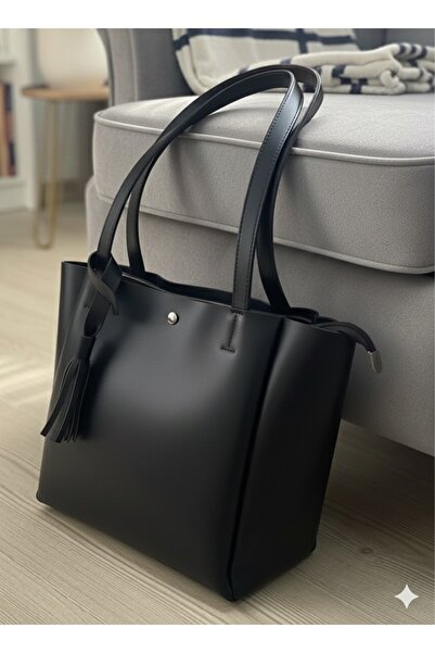 Madame Three-Compartment Women's Handbag Quality Faux Leather Shopper