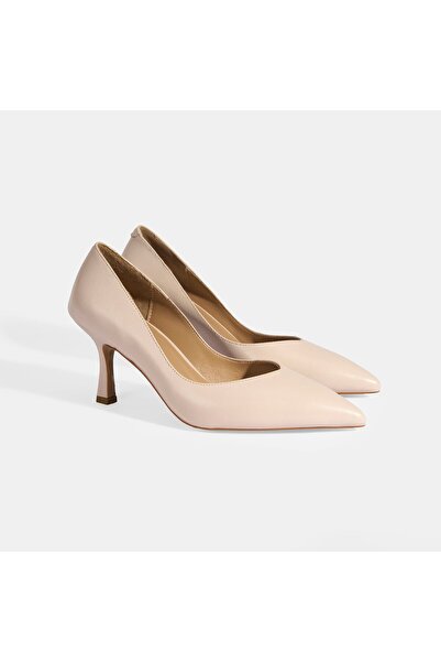 Desa Women's Beige Heeled Classic Shoes