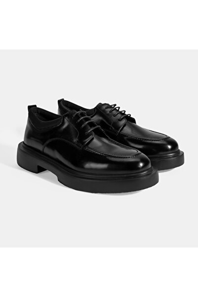 Desa Men's Black Lace-Up Leather Casual Shoes